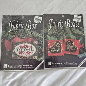 NOS Lot 2 Designs for the Needle Fabric Boxes for the Holidays Cross Stich Kits